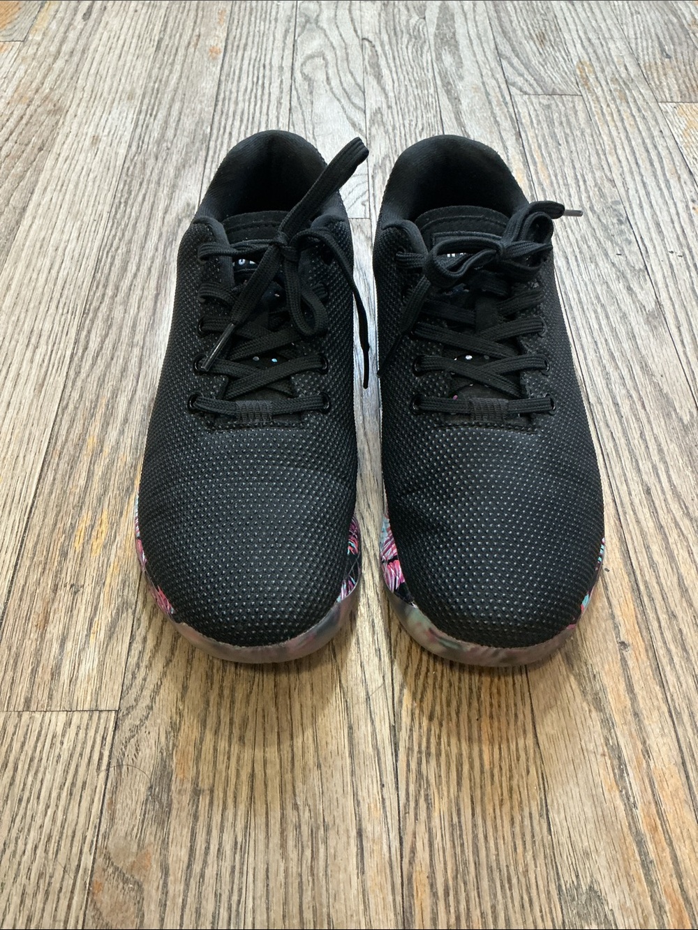 Nobull Midnight Palm Trainers Women's 10.5 Black Lace Low Top Running Sneakers